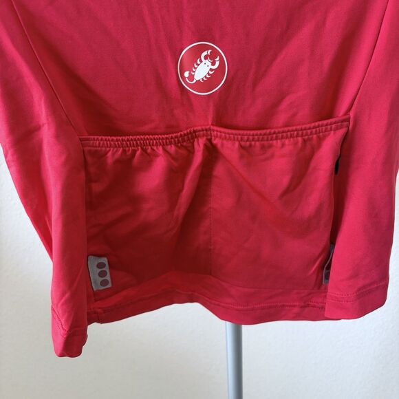 Castelli Cycling Jersey Womens Size Small Full Zip 2 Pocket Red and White Shirt - Picture 6 of 8